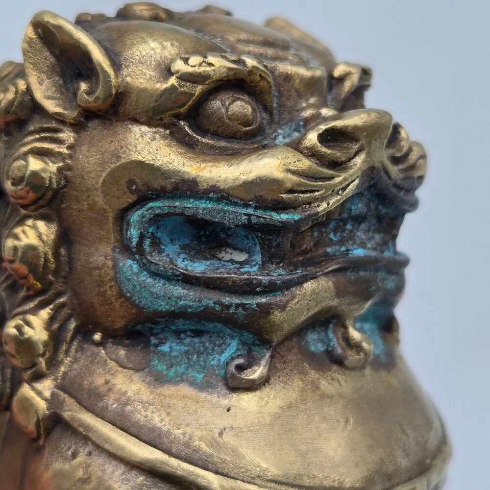 Vintage Solid‎ Brass Mini Foo Dog